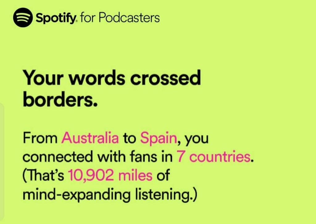 Spotify for Podcasters, The Eric Chow Empowers Podcast reached 7 countries, from Australia to Spain to the USA and more!